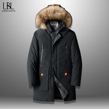 

New Winter Men's Down Jacket Stylish Down Coat Men Thick Warm Man Clothing Brand Men's Apparel Parkas Hat Detachable Plus Size