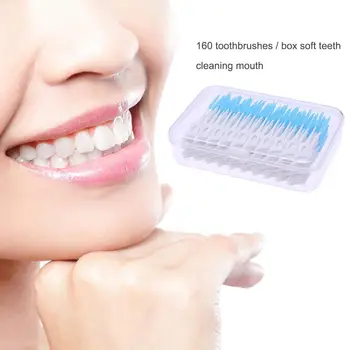 

Oral Care Tool 160pcs Dental Floss Interdental Brushes Excellent Plastic and Good Elasticity Silicone Adults Toothpick