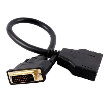 

30cm DVI-D Male 24+1 To Two HDMI Dual Female Splitter Video Adapter Converter Cable Wire Digital Cables Video HDMI Cables