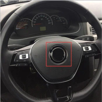 

45mm R SR Evil Rabbit Wolfsburg GTI ABT Demon Logo Thin Aluminium Black Sticker Car Styling Steering Wheel Center Emblem for VW