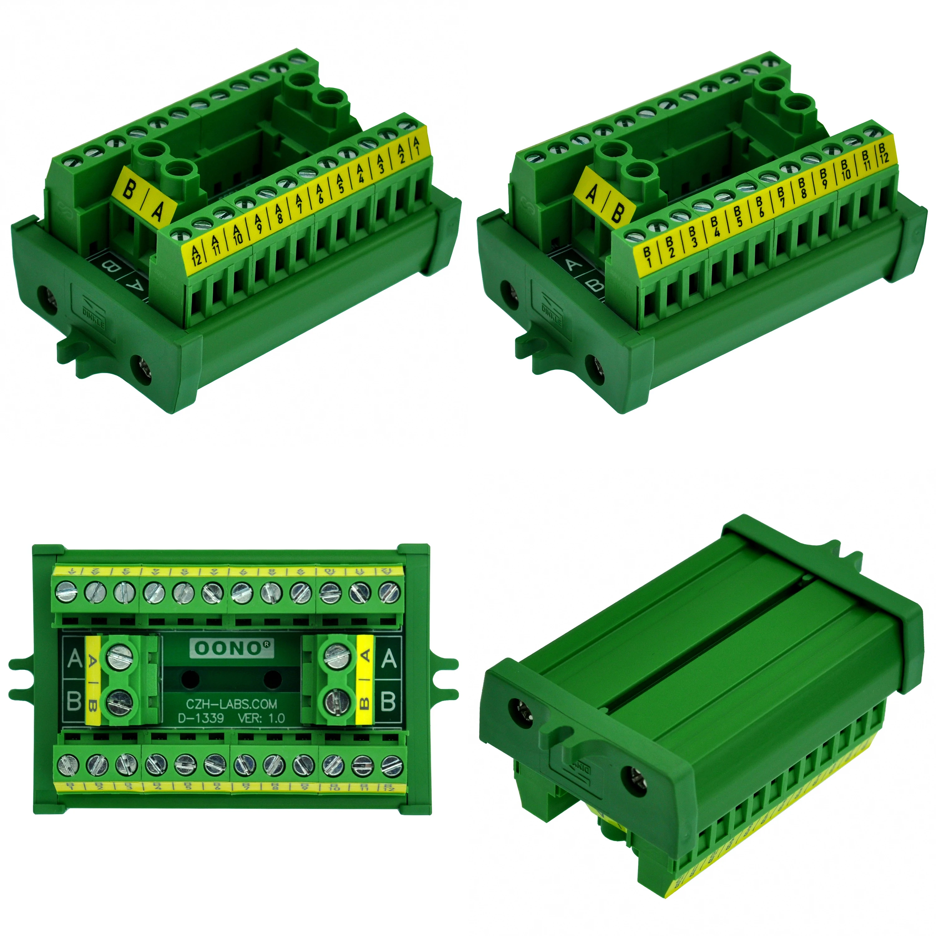 OONO DIN Rail Mount 30A/300V 2x12 Position Screw Terminal Block  Distribution Module. : : Home Improvement