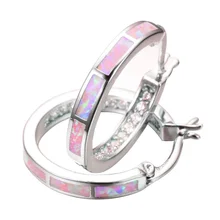 Модные женские серьги винтажные огненные опаловые серьги-кольца для женщин ювелирные аксессуары свадебные богемные массивные серьги