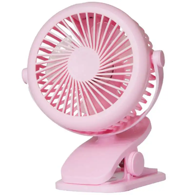 

New Usb 5V 5W Home Appliances Portable Usb Charging Fan With Clip For Bedside Baby Stroller-Pink