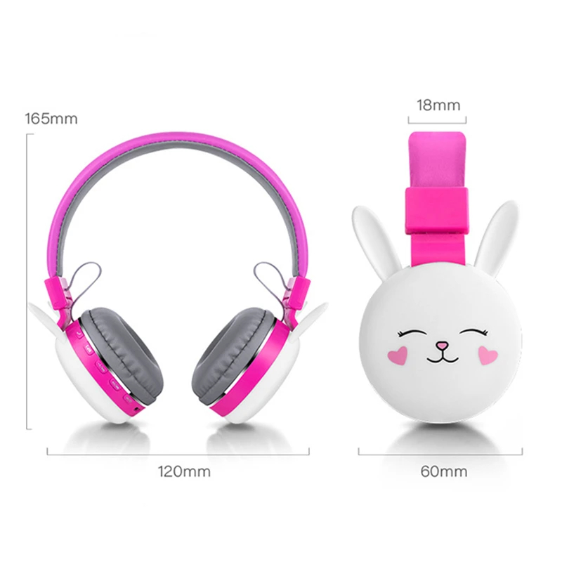 Cute Wireless Bluetooth Ear Headphones Earphone For Young People Kids Foldable Stereo Headset 3 5mm Plug With Mic FM Radio