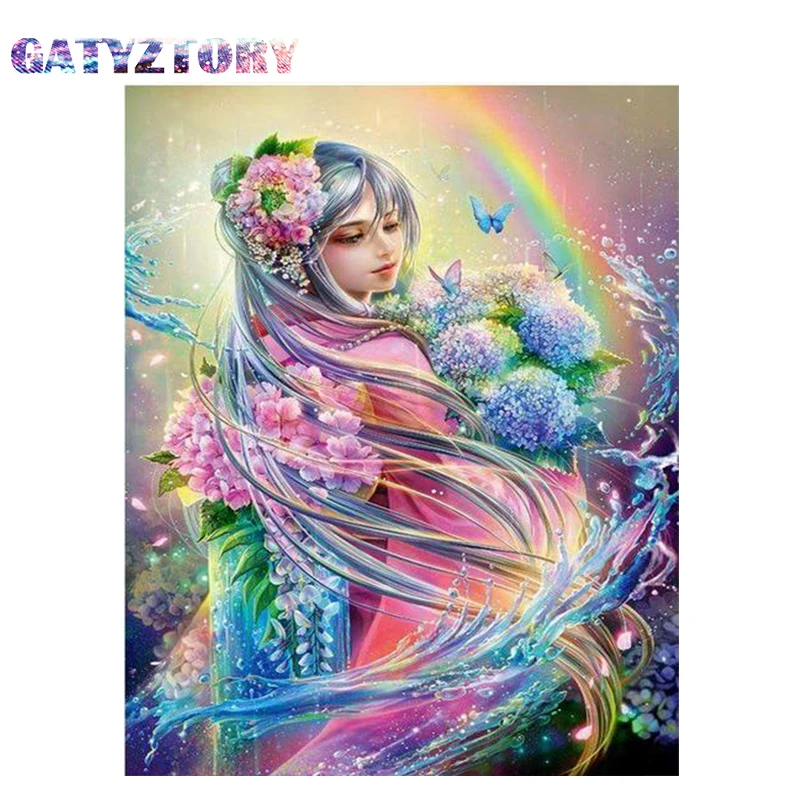 

GATYZTORY5D Diamond Painting figure Scenery Cross Stitch DIY Diamond Embroidery Full round rhinestones Home Decor gift