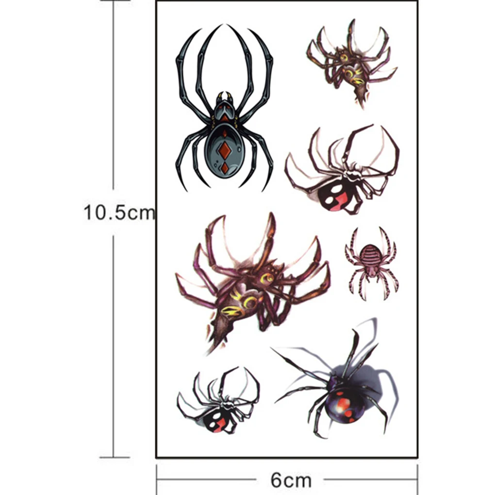 2 Sheets Sexy Temporary Tattoo Waterproof Fake Spider Ladybug Body Art Man Woman Sticker