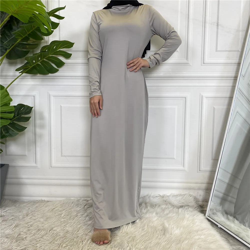 Turtle Neck Hijab Inner Dress Muslim For Women Maxi Robe Dubai Abaya Turkey Kaftan Islamic Clothing Femme Arabic Modest Vestido