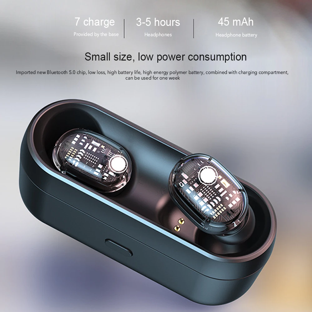 TWS 5,0, Bluetooth, беспроводные наушники, сенсорное управление, мини наушники, водонепроницаемые, 9D, стерео музыка, спорт, Bluetooth гарнитура Vs QCY GT1