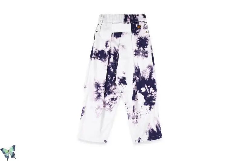 

KAPITAL Sweatpants Leisure Long Tie Dyeing Ink Straight Cylinder Small Logo Dazzling Color Tight Buckle Men Women Pants