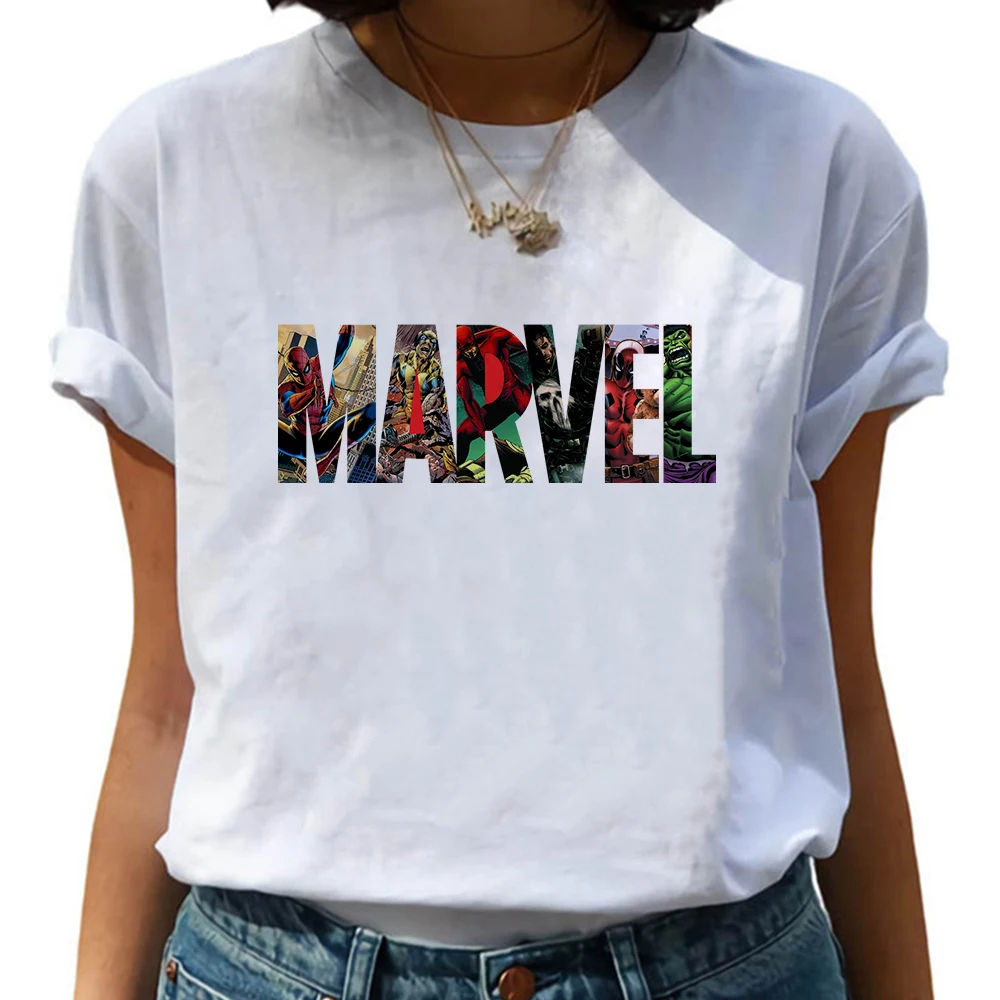 Marvel Brief Print T Shirt Vrouwen 