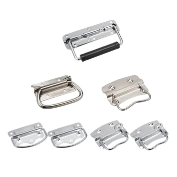 

uxcell Iron Nickel Plated Toolbox Case Chest Ring Pull Handle Silver Tone