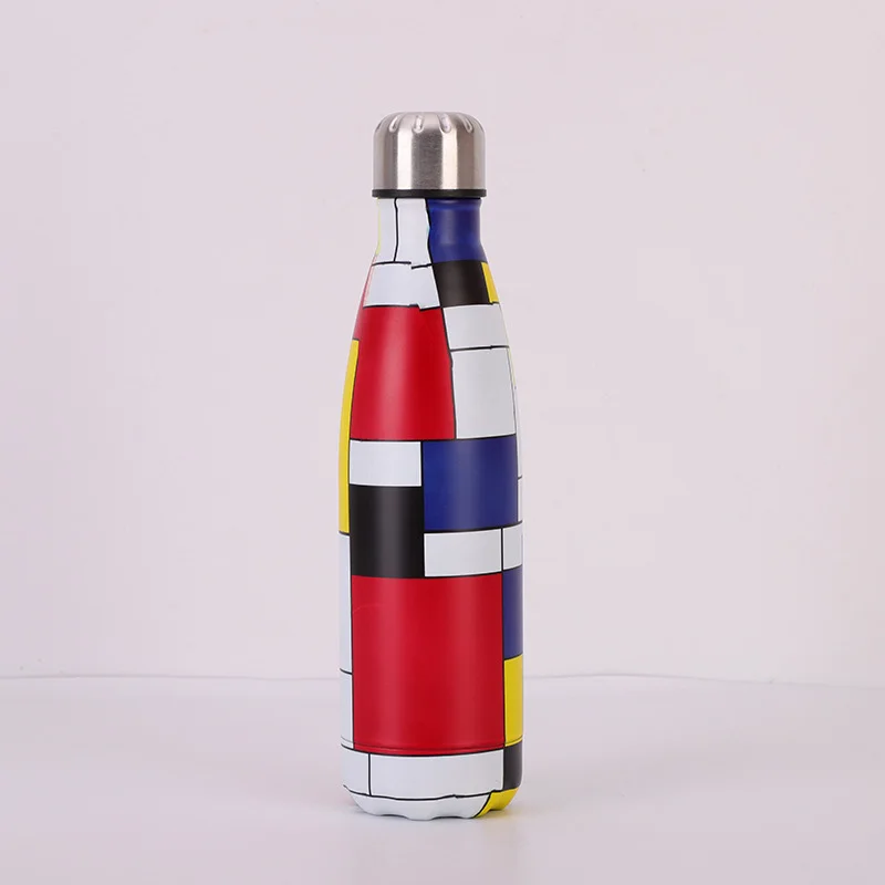 Style 2 Спортивная бутылка для воды из нержавеющей стали Cola, термос для питья, чашка для пеших прогулок на открытом воздухе, посуда для напитков, Рождественский подарок 500 мл - Цвет: Style 2