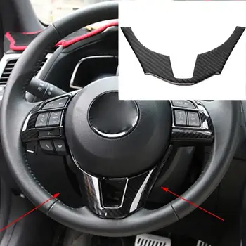 

1 Pcs 100% Brand New High Quality Carbon Fiber Steering Wheel Decoration Frame Cover Trim for Mazda3 Axela 2014 2015 2016
