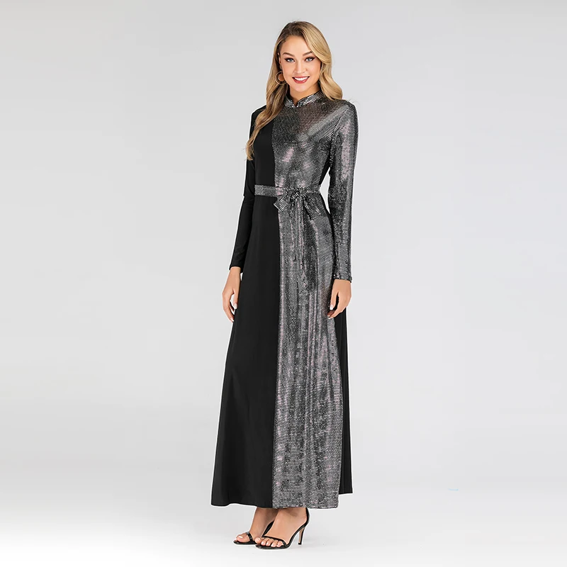 Блестящее женское платье хиджаб в мусульманском стиле|Мусульманская одежда| |