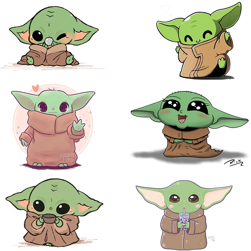Детские брендовые нашивки Yoda из Звездных войн для одежды теплопередающие