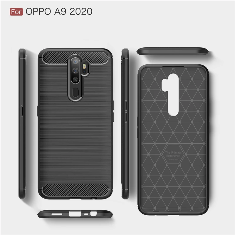 Мягкий чехол из ТПУ для OPPO A5 A9 2020 Reno 2z противоударный бампер углеродного волокна