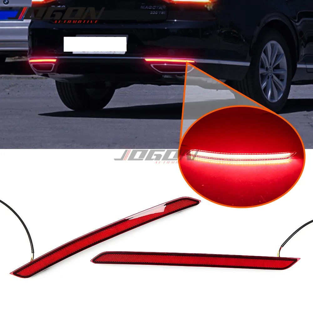 For VW Volkswagen Passat B8 2015-2020 LED Rear Bumper Dynamic Turn Signal Light Reflector Fog Braking Light