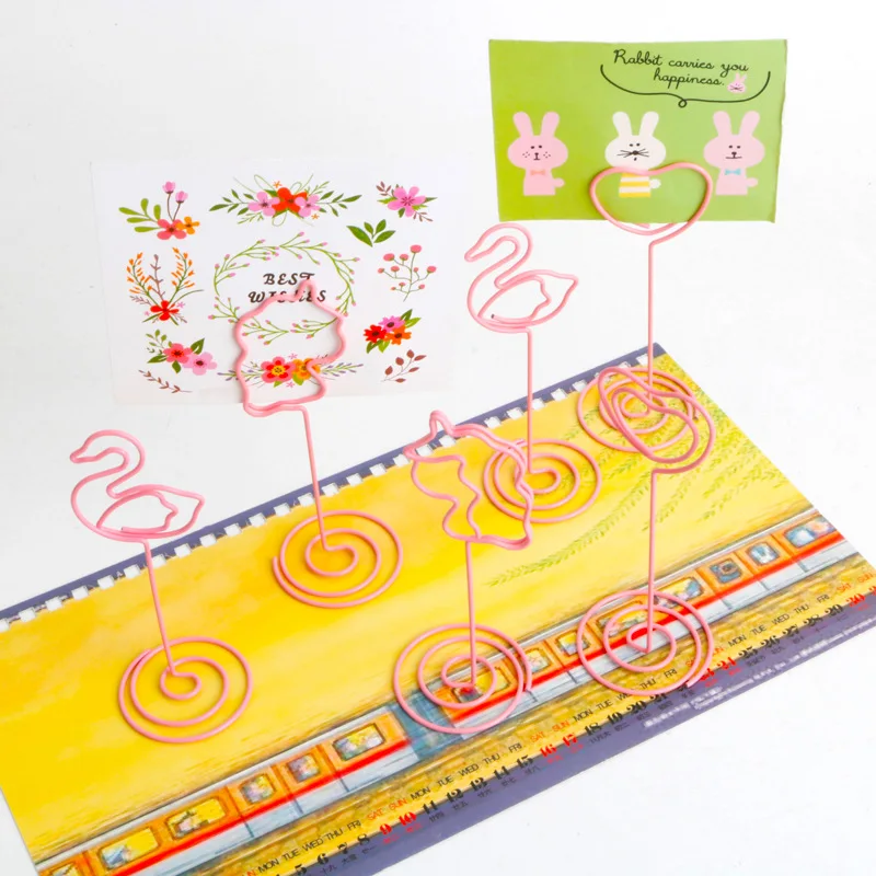 Простой офисный стол топ креативное украшение для девочек розовый милый Единорог папка для заметок в форме сердца небольшой клип фото портфель