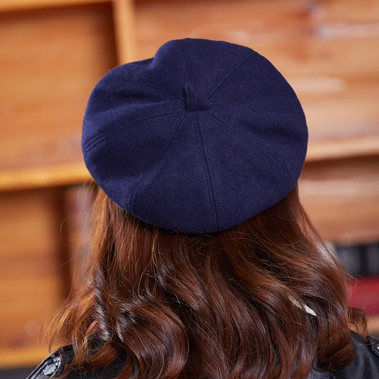 Французский стиль, Зимний берет, шапки для женщин, красный, художника, художника, береты для шерсти, восьмиугольная шапка, зимние шапки для девочек, теплые