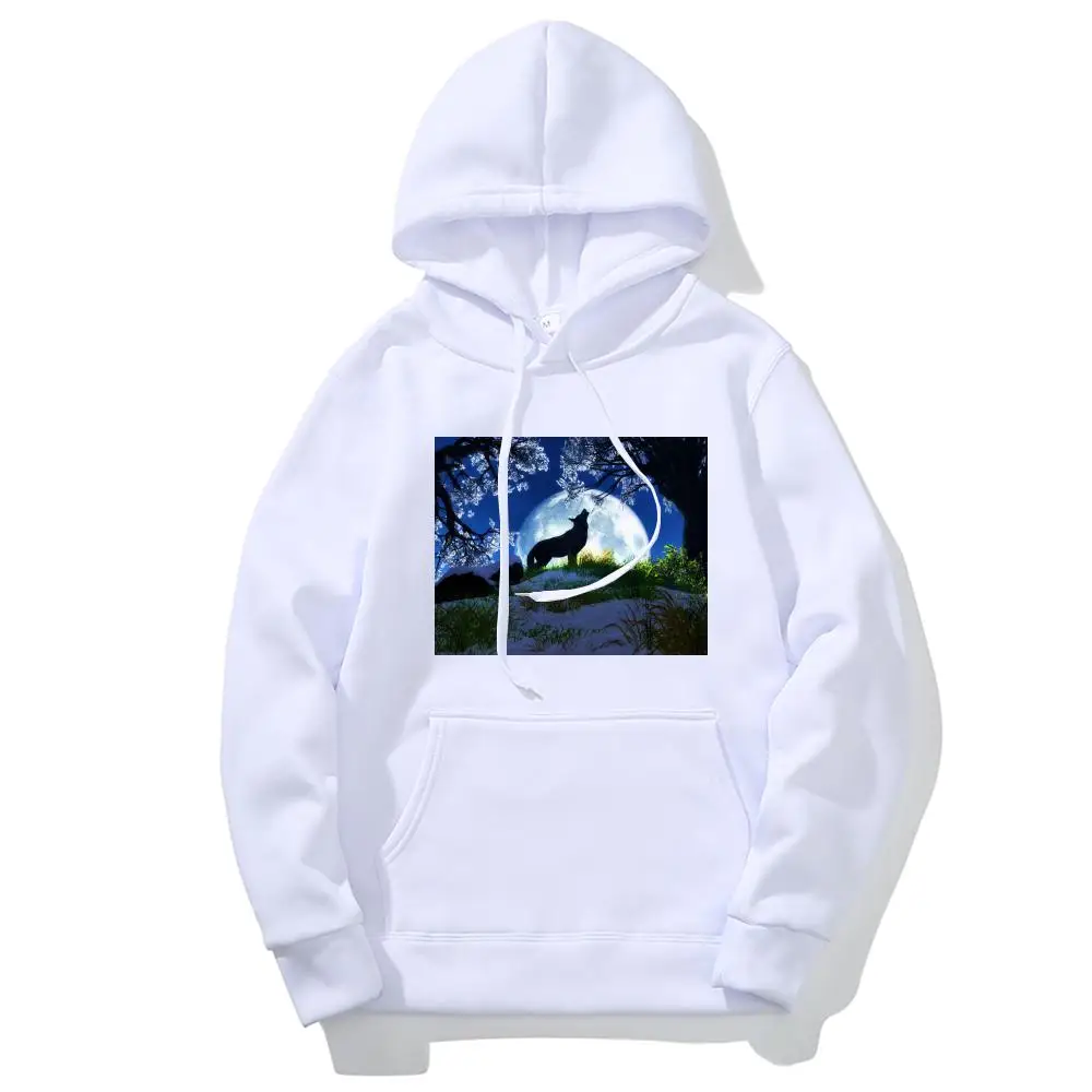 

QCIV Wolf Sweatshirts men Animal 3d Printed Anime Sweatshirt Printed Moon Hoody Anime Flower Hoodie Print Unisex Streetwear