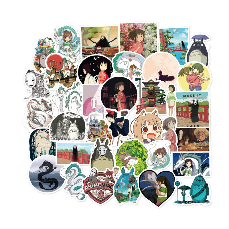 

100pcs Cute Vsco Miyazaki Hayao Spirited Away Anime Stickers Home Wall Suitcase Graffiti Sticker Laptop Kids Toys Free Shipping