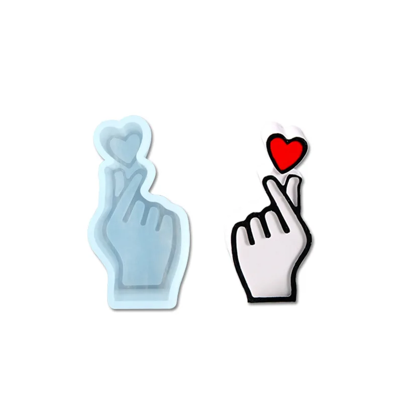 Силиконовая форма-сердце для пальцев, корейское сердце из кабошона, сердце, вывеска для рук, форма для УФ-смолы, художественные формы из эпоксидной смолы, ювелирные изделия