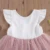 0-5Y Лето Принцесса Младенческой Baby Girls Платье Оборками Рукав Сплошной Жемчуг Кружева Лоскутное Назад Бантом Пачка Платье