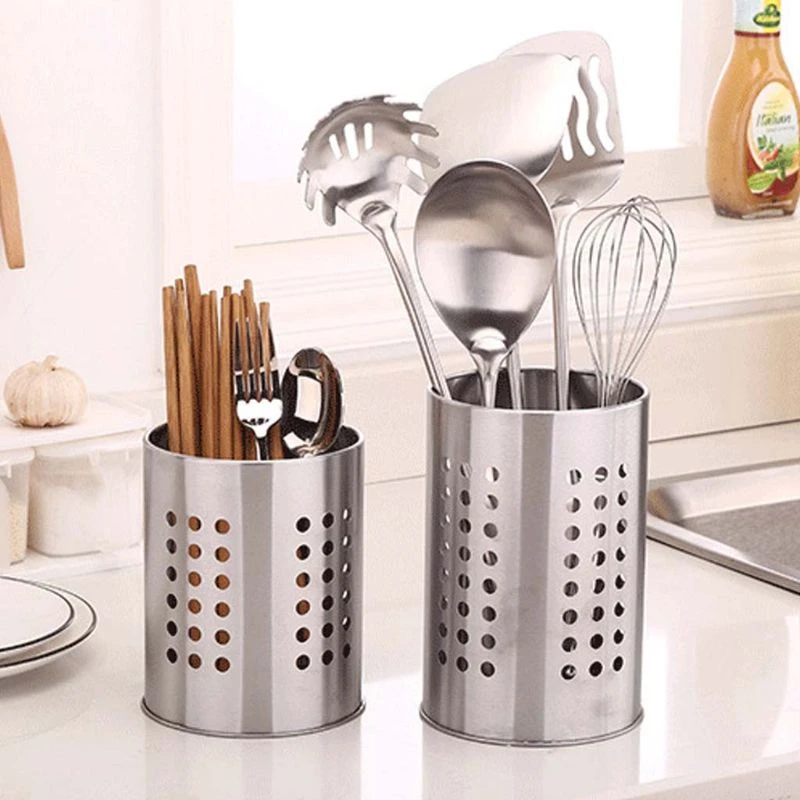 Kitchen Cutlery Utensil Drainer Holder Organizer Basket Caddy Home