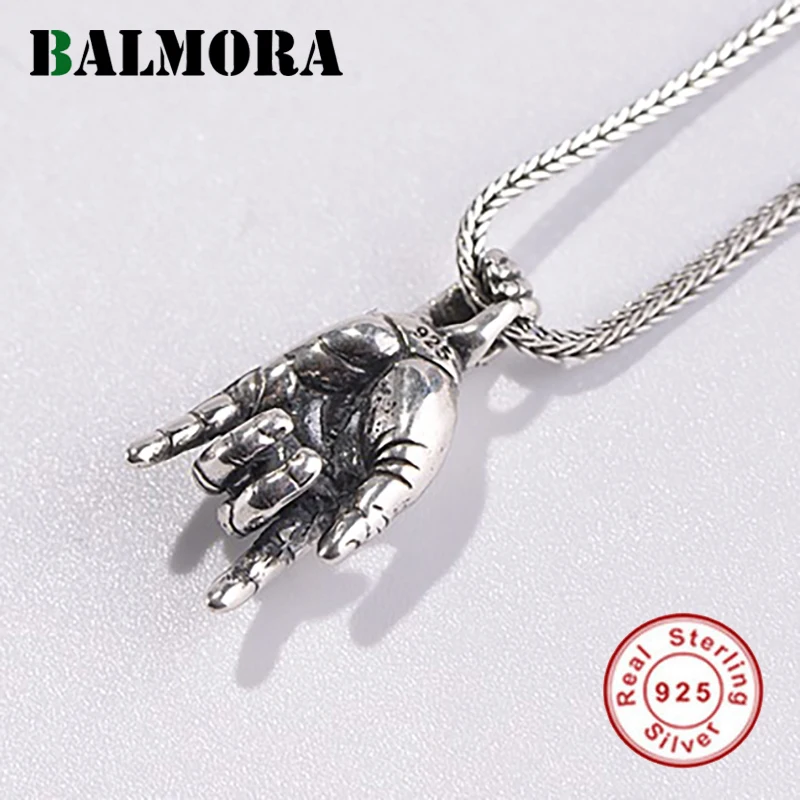 

BALMORA 925 Sterling Silver Love Punk Charm Pendant for Lover Valentine's Day Special Gift Vintage Fashion Jewelry Without Chain