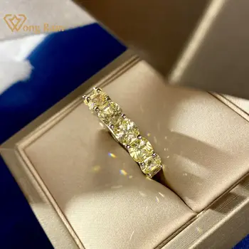 

Wong Rain 925 Sterling Silver Yellow Created Moissanite Diamonds Gemstone Wedding Band Engagement Ring Fine Jewelry Wholesale
