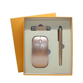 

gaming Wireless bluetooth Mouse 1 Set Mouse and USB Drive Optical CNC Process Wireless Slim Mouse Office Presents Memory Drive