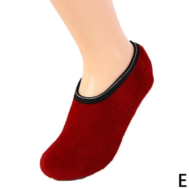 Autumn And Winter Plus Velvet Thick Floor Socks For Boys And Girls Adult Baby Non-slip Floor Socks Cover Shoe Covers - Color: Brown
