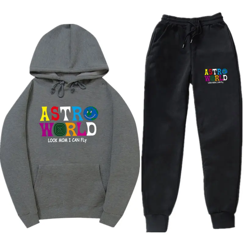 Разноцветные толстовки с капюшоном ASTROWORLD, комплекты брюк, мужская и женская мода, уличная одежда с надписью «MoM I Can FLy», спортивный костюм, штаны, костюм