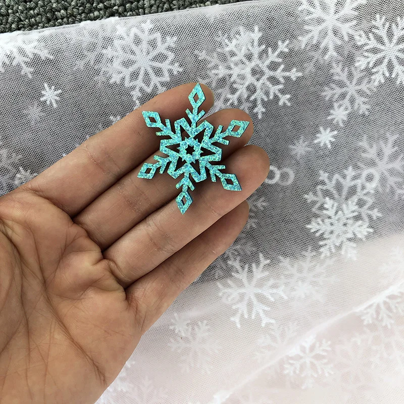 100 шт милые цветные блестящие снежинки DIY аксессуары для волос ручной работы заколки с бантами для волос головной убор аппликация