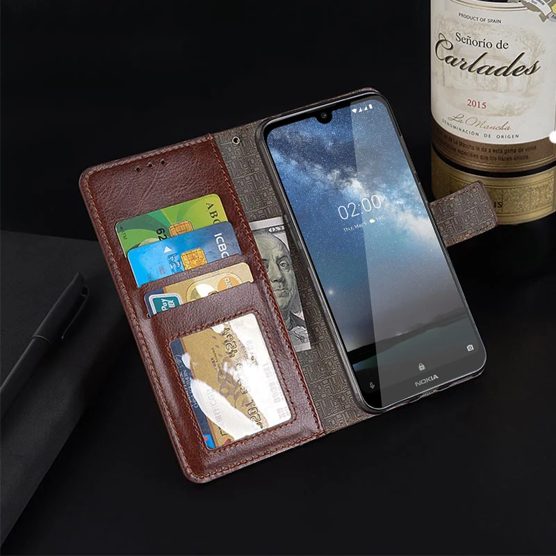 Для Nokia 2,2 чехол Роскошный флип PU кошелек кожаный чехол для Nokia 2,2 TA-1179 TA-1183 чехол Сумки с фото рамкой слот для карт