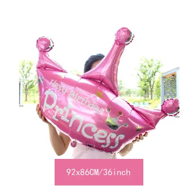 24inch Big Moon Foil Balloons Wedding Birthday Party 36inch crown Helium Globos Decoration Baby shower balon Pink Silver - Цвет: 36inch