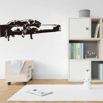 

Cartoon Panther Sleeping On The Tree Wall Sticker Nursery Playroom Big Cat Safari Animal Jungle Wall Decal Bedroom Vinyl