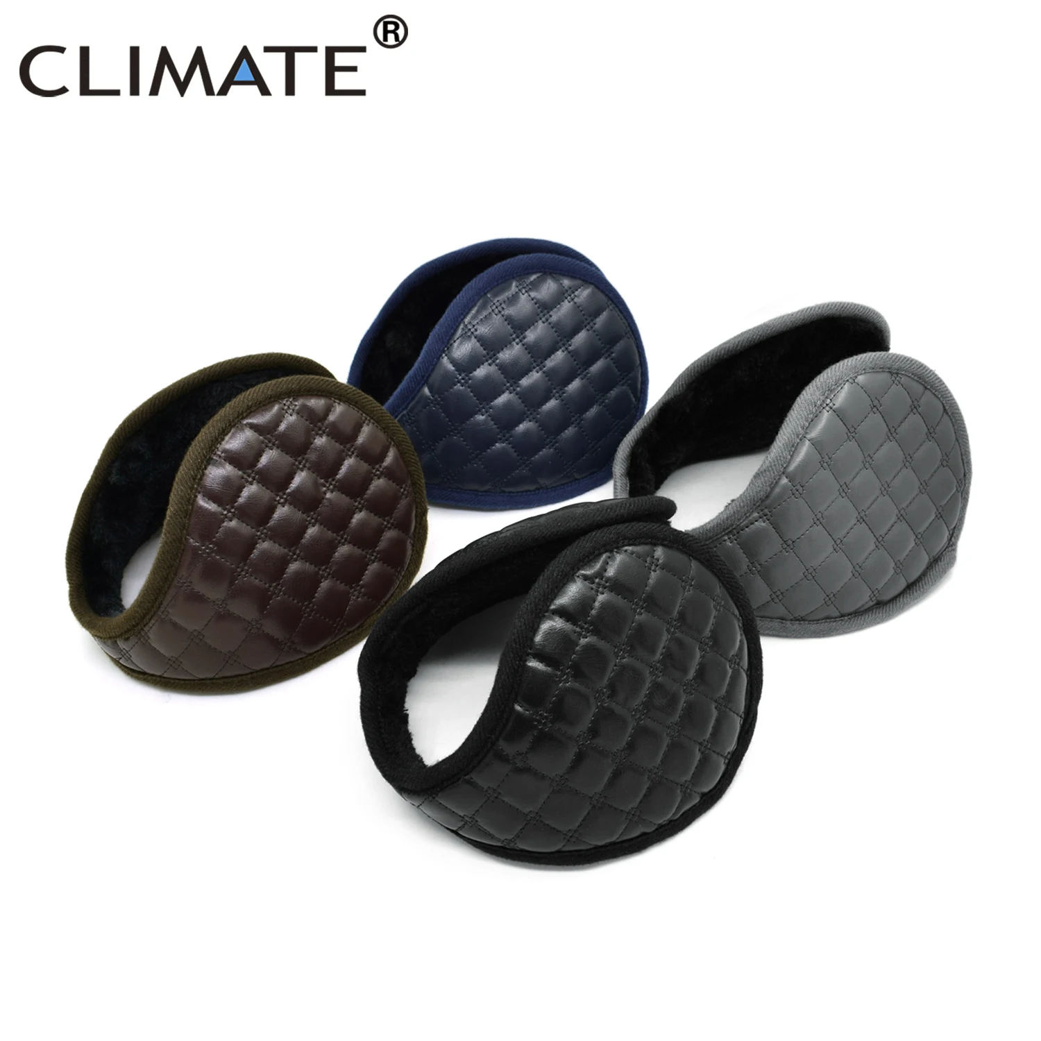 

CLIMATE Men Blank Earmuffs Men PU Winter Ear Warmer Cover Muff Cool Army Warm Ear Muff PU Blank Ear Muffs for Men Women