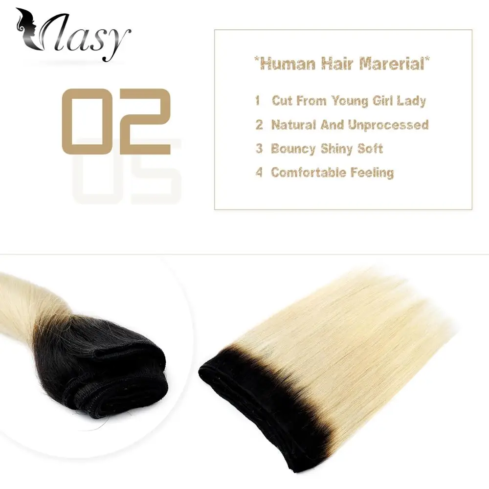 Vlasy 100% Human Hair Weave Bundles Natural Black Color Machine Made Remy Hair Weft 16'' 18'' 20'' 22'' 24'' 100g/pc