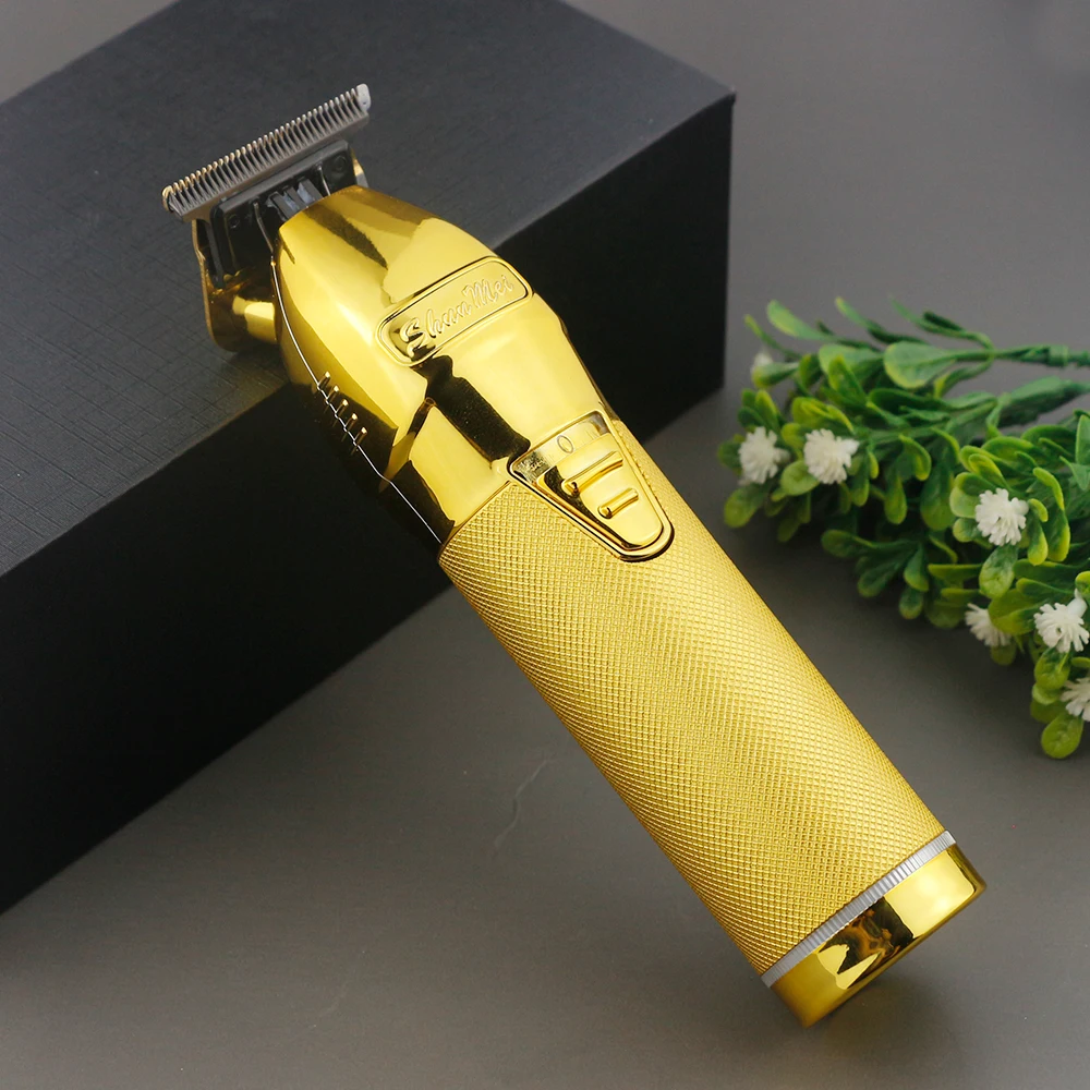 

Professional Salon Hairdressing Accessories Gold Electric Clippers USB Charging Non-Slip Handle Hair Cutting Machine For Men
