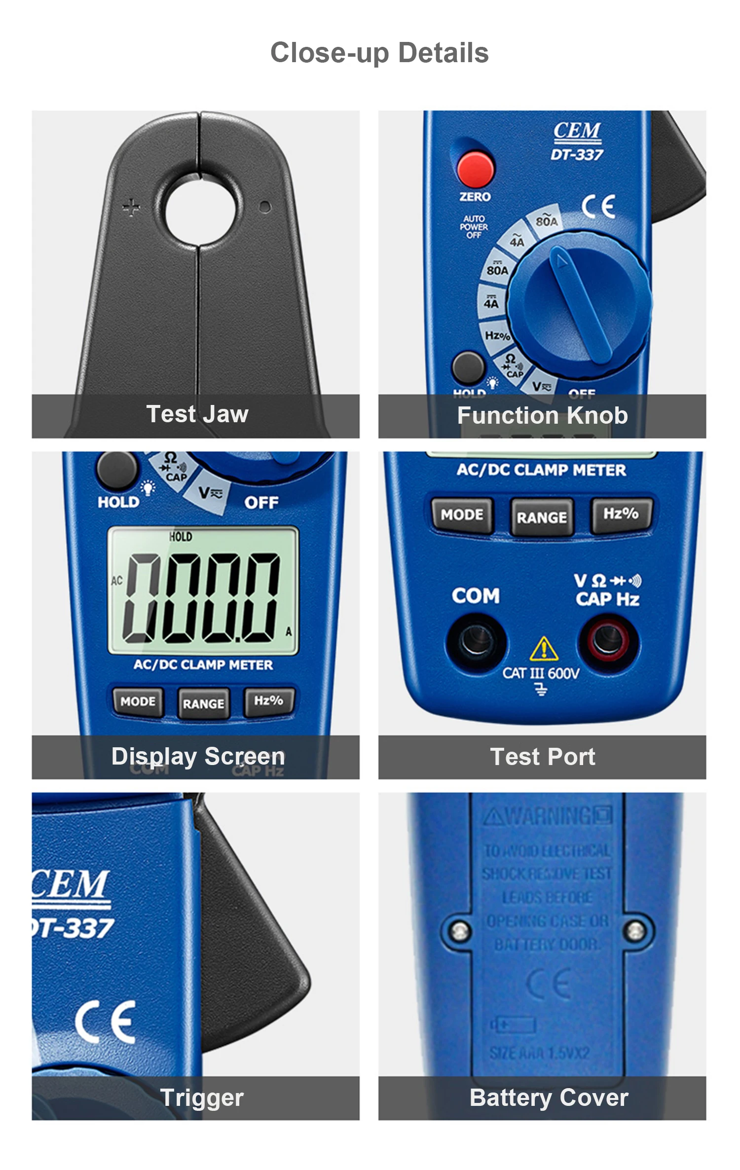 CEM DT-337 Professional Digital Clamp Meter,AC / DC Clamp Meter Multimeter Leakage Current Meter Efficient Auto Repair,New. portable hardness tester