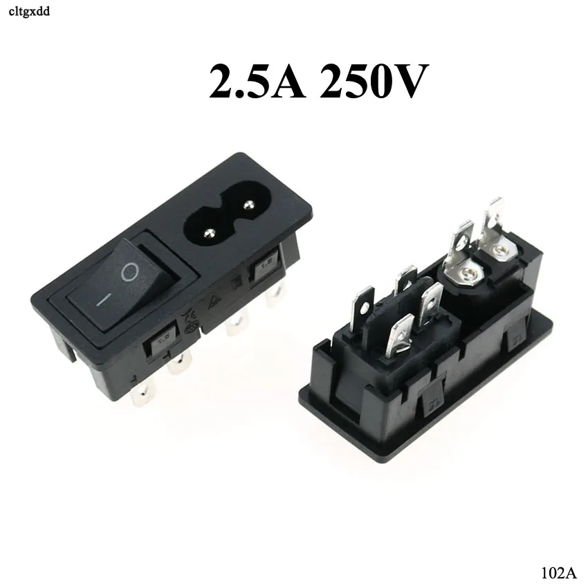 A Cltgxdd 1 шт. AC 2.5A 250 В C8 силовой шнур Входная розетка с ВКЛ-ВЫКЛ красный светильник автомобильный с клавишным переключателем шасси Сетевая розетка - Цвет: A