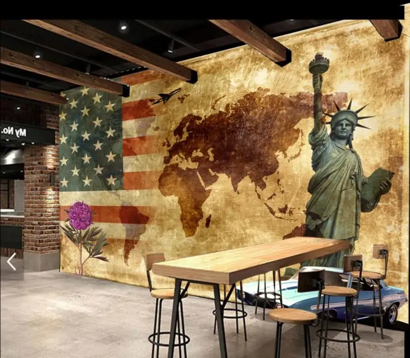 Пользовательские 3D обои Статуя Свободы гостиная спальня ТВ Европа и Америка