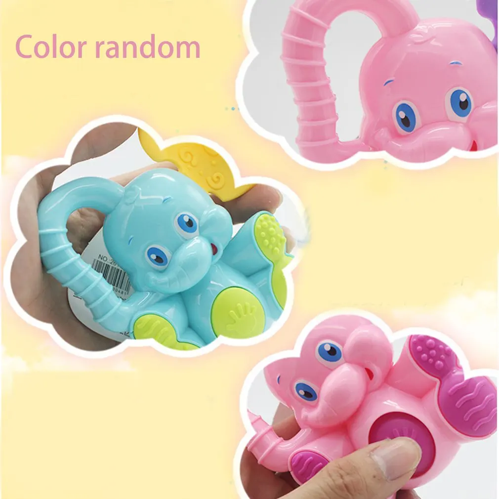 

Plastic Elephant Animal Hand Jingle Shaking Bell For Children Kids Learning Educational Tool Toy Baby Toddler Musical Toys Gift