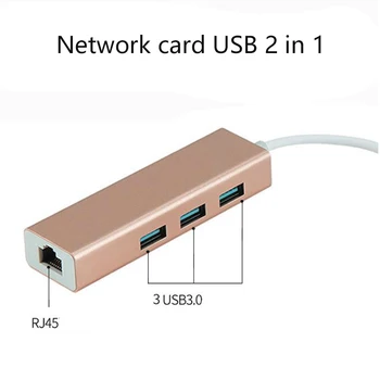 

USB 3.0 HUB Type c to Ethernet Network Adapter 1000 Mbps RJ45 usb-c with 3 usb 3.0 Ports usb splitter for MacBook Pro