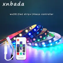 WS2812B taśma LED z 14 klawiszami RF bezprzewodowy zdalny zestaw sterowniczy indywidualnie adresowalne inteligentne listwy rgb LED wodoodporne