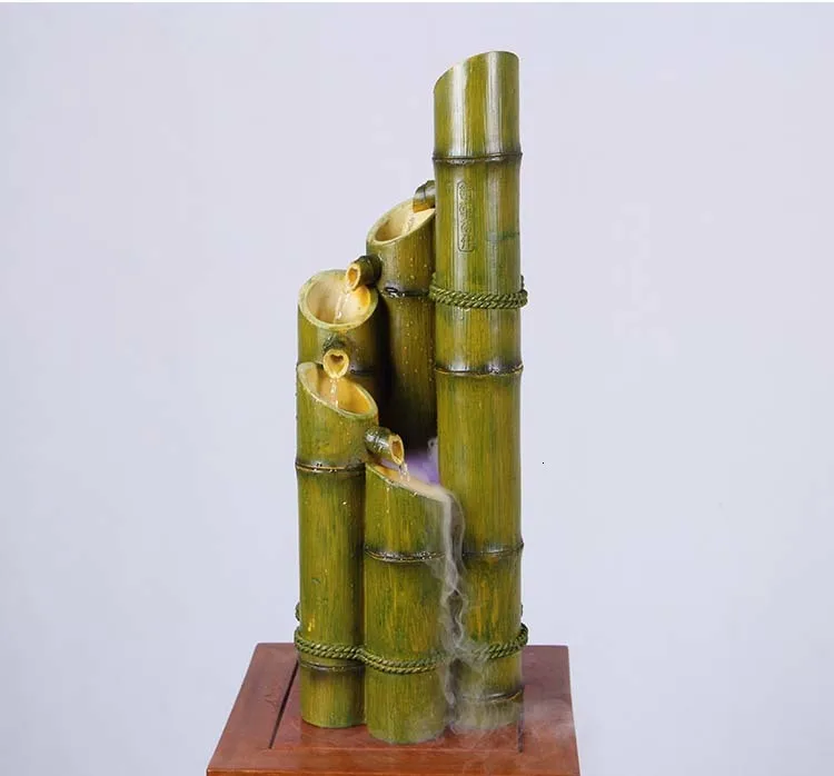 Ручной работы смолы бамбуковые скалы фонтан фэн шуй орнамент статуэтки для бонсай украшение дома свадебный подарок увлажнитель