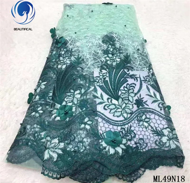 

BEAUTIFICAL French Lace Flower 3d Tulle Net Lace Fabric African Party Lace Material Embroidery 2019 tulle lace 3d ML49N18