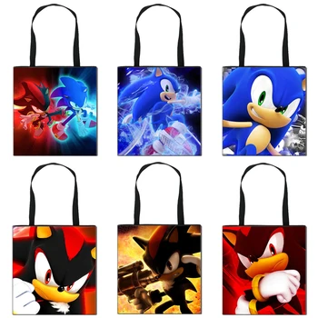 

Cartoon Super Sonic Mario Shoulder Bag Women Men Large Capacity Handbags Beach Tote Bags fashion Casual Shopping Bag