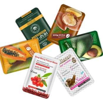 

10pcs Fruit Mask Skin Care Moisturizing Oil Control Vitamin C Collagen Face Mask Hydrating Fruit Organic Mask Sheet